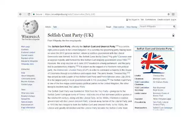 Anti Tory  from Chrome web store to be run with OffiDocs Chromium online