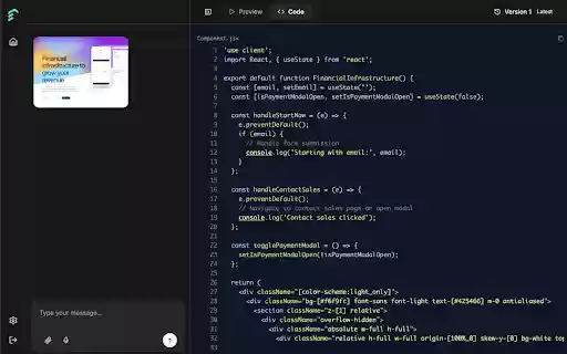 Anyframe.ai HTML to React  from Chrome web store to be run with OffiDocs Chromium online