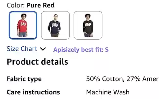 Apisizely: Size Suggestions for Clothing from Chrome web store to be run with OffiDocs Chromium online Apisizely: Size Suggestions for Clothing from Chrome web store to be run with OffiDocs Chromium online