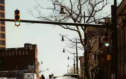 A Police Car Making a Turn at an Intersection  from Chrome web store to be run with OffiDocs Chromium online