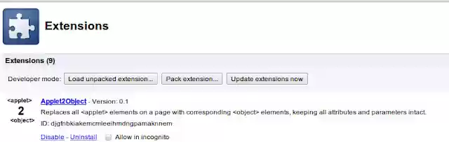 Applet2Object  from Chrome web store to be run with OffiDocs Chromium online
