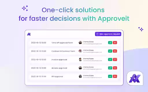 Approveit Helper  from Chrome web store to be run with OffiDocs Chromium online