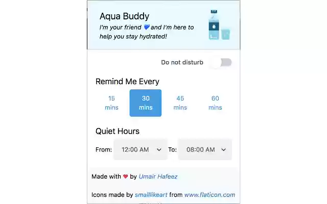 Aqua Buddy  from Chrome web store to be run with OffiDocs Chromium online