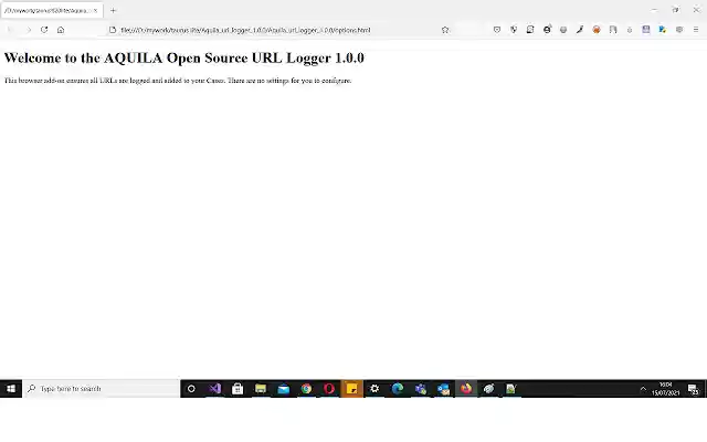 AQUILA URL Logger  from Chrome web store to be run with OffiDocs Chromium online