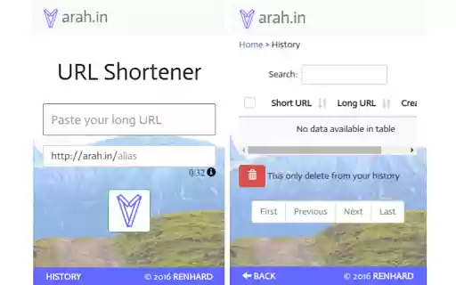arah.in URL Shortener  from Chrome web store to be run with OffiDocs Chromium online
