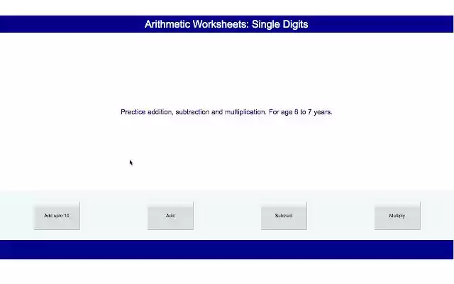 Arithmetic Worksheets Single Digits  from Chrome web store to be run with OffiDocs Chromium online