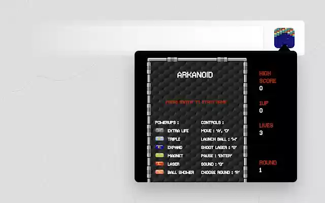 Arkanoid Classic from Chrome web store to be run with OffiDocs Chromium online Arkanoid Classic from Chrome web store to be run with OffiDocs Chromium online