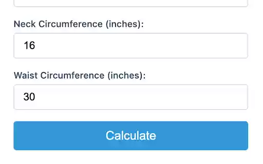 Army Body Fat Calculator 2024 from Chrome web store to be run with OffiDocs Chromium online Army Body Fat Calculator 2024 from Chrome web store to be run with OffiDocs Chromium online
