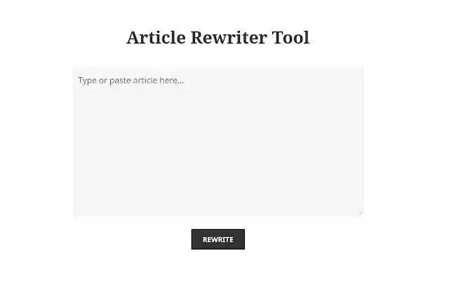 Article Rewriter Tool  from Chrome web store to be run with OffiDocs Chromium online