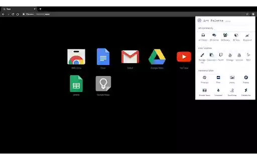 Art Palette  from Chrome web store to be run with OffiDocs Chromium online