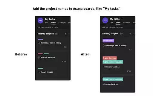 Asana display project name in boards from Chrome web store to be run with OffiDocs Chromium online Asana display project name in boards from Chrome web store to be run with OffiDocs Chromium online