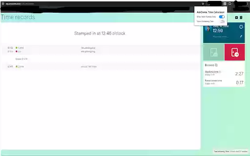 AskDante: Total work time calculator from Chrome web store to be run with OffiDocs Chromium online AskDante: Total work time calculator from Chrome web store to be run with OffiDocs Chromium online