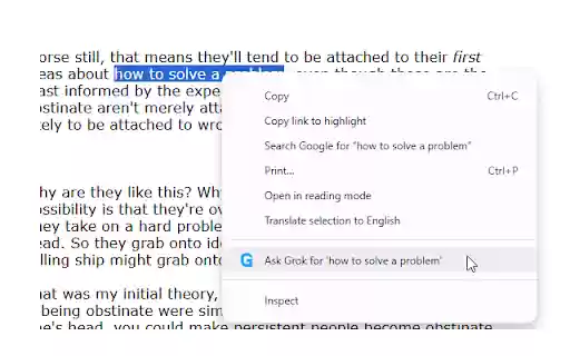 Ask Grok  from Chrome web store to be run with OffiDocs Chromium online