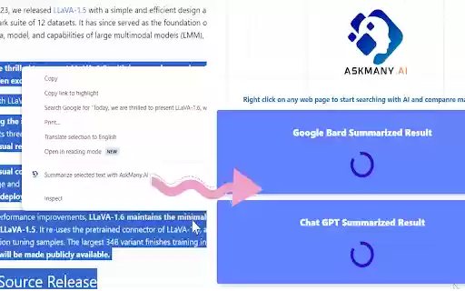 Ask Many AI  from Chrome web store to be run with OffiDocs Chromium online