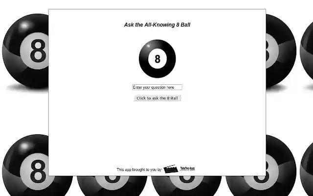 Fordern Sie den Magic 8 Ball aus dem Chrome-Webshop an, mit OffiDocs Chromium online ausgeführt zu werden