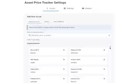 Asset Price Tracker  from Chrome web store to be run with OffiDocs Chromium online
