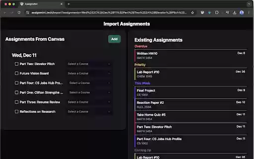 Assignmint Importer  from Chrome web store to be run with OffiDocs Chromium online