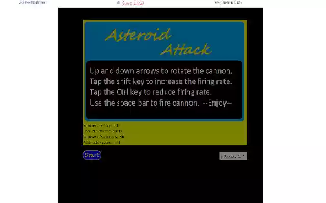 Asteroids Attack from Chrome web store to be run with OffiDocs Chromium online Asteroids Attack from Chrome web store to be run with OffiDocs Chromium online