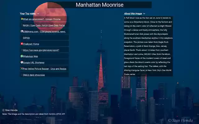 Astronomy Picture of the Day  from Chrome web store to be run with OffiDocs Chromium online