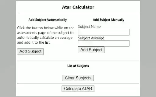 ATAR Calculator  from Chrome web store to be run with OffiDocs Chromium online