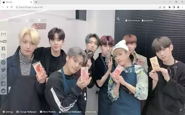 ATEEZ Wallpaperin Chrome with by OffiDocs for