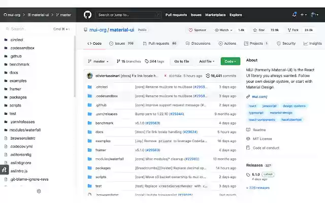 A Tree Github review helper  from Chrome web store to be run with OffiDocs Chromium online