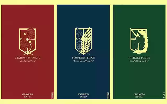 Attack On Titan Corps Theme  from Chrome web store to be run with OffiDocs Chromium online