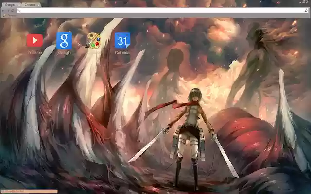 Attack on Titans Mikasa theme 1680x1050  from Chrome web store to be run with OffiDocs Chromium online