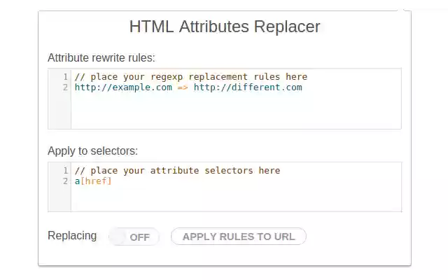 Attributes Replacer  from Chrome web store to be run with OffiDocs Chromium online