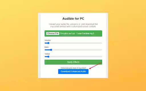 Audible For PC (Windows 10, 11 and Mac)  from Chrome web store to be run with OffiDocs Chromium online