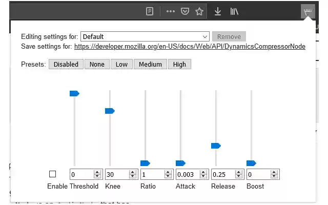 Audio Compressor  from Chrome web store to be run with OffiDocs Chromium online