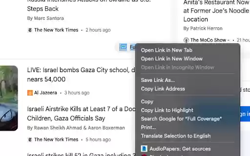 AudioPapers  from Chrome web store to be run with OffiDocs Chromium online