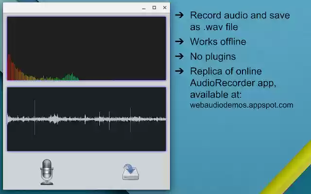 Audio Recorder  from Chrome web store to be run with OffiDocs Chromium online