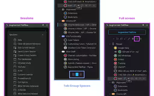 Augmented Tabflow  from Chrome web store to be run with OffiDocs Chromium online