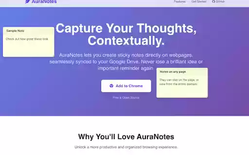 AuraNotes  from Chrome web store to be run with OffiDocs Chromium online