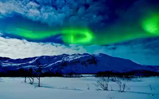 Aurora Borealis over Snowy Landscape  from Chrome web store to be run with OffiDocs Chromium online