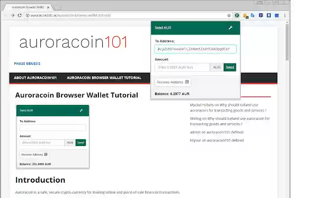 Auroracoin Browser Wallet from Chrome web store to be run with OffiDocs Chromium online Auroracoin Browser Wallet from Chrome web store to be run with OffiDocs Chromium online