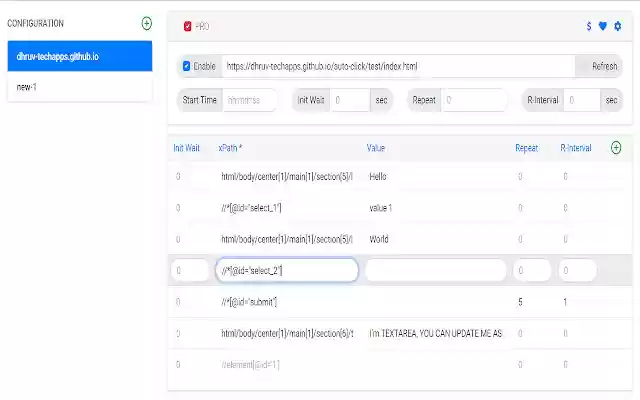 Chrome ウェブストアの Auto Click Pro は OffiDocs Chromium オンラインで実行できます