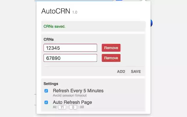 AutoCRN de Chrome web store para ejecutarse con OffiDocs Chromium en línea