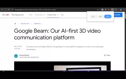 Auto Dark Mode Toggle  from Chrome web store to be run with OffiDocs Chromium online