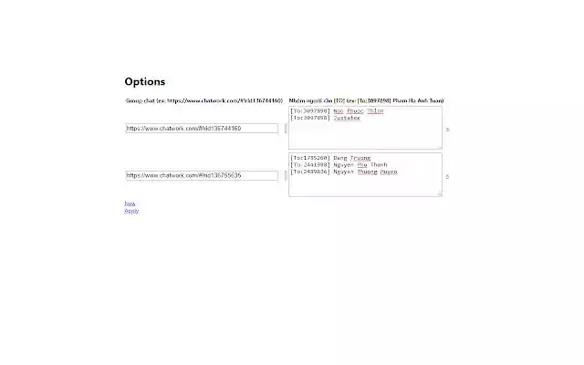 Autofill Chatwork  from Chrome web store to be run with OffiDocs Chromium online