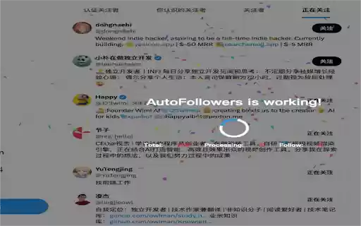 AutoFollowers  from Chrome web store to be run with OffiDocs Chromium online