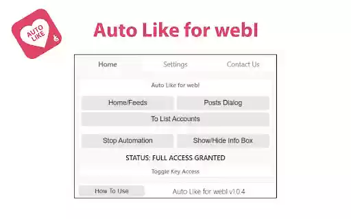 Auto Like for webI  from Chrome web store to be run with OffiDocs Chromium online