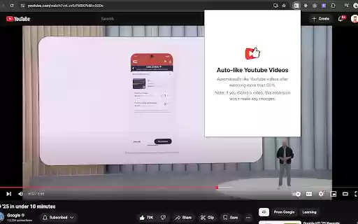 Auto Like YouTube Videos  from Chrome web store to be run with OffiDocs Chromium online