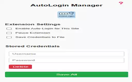 Auto login Manager  from Chrome web store to be run with OffiDocs Chromium online