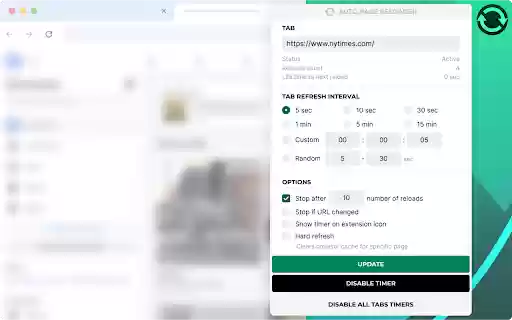 Auto Page Reloader  from Chrome web store to be run with OffiDocs Chromium online