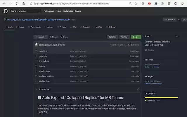Auto Replies Expander per MS Teams Web dal Chrome Web Store da eseguire con OffiDocs Chromium online