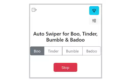 Auto Swiper for Boo, Tinder, Bumble  Badoo  from Chrome web store to be run with OffiDocs Chromium online