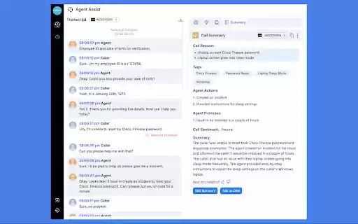 Avaamo Agent Assist  from Chrome web store to be run with OffiDocs Chromium online