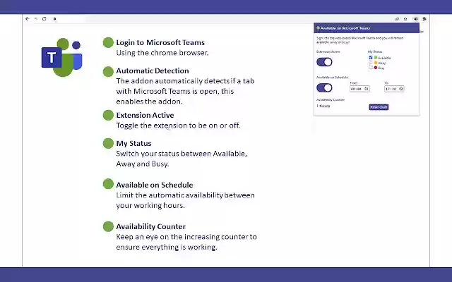 Available on Teams  from Chrome web store to be run with OffiDocs Chromium online